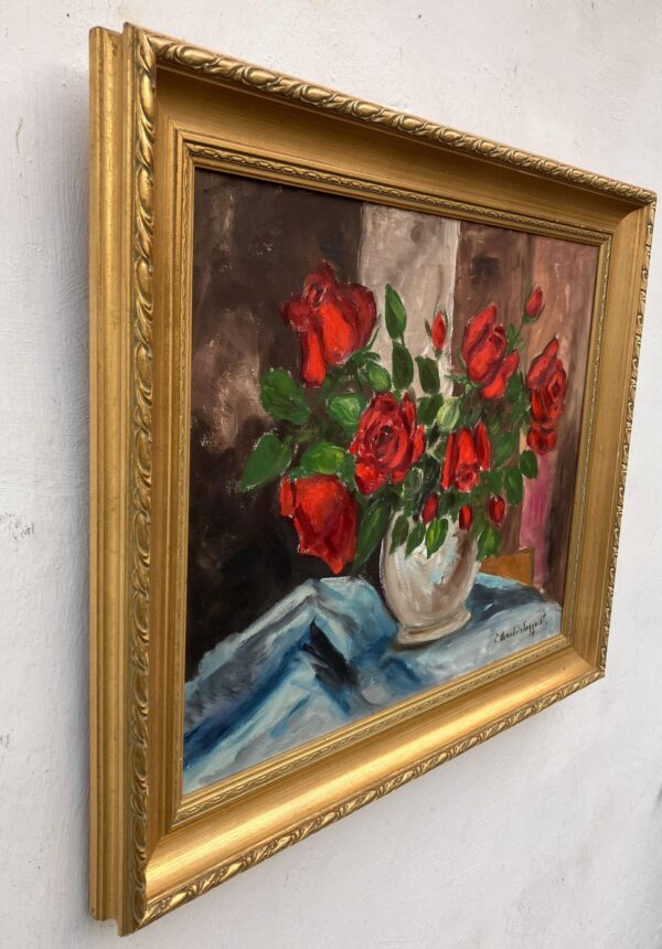 Floral Still Life Oil Painting, Swedish Mid-Century Art