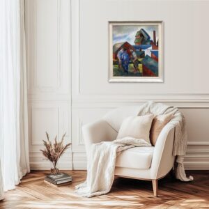 Scandinavian Figurative Oil Painting of Farm Workers, Mid-Century Modern Style - Image 2