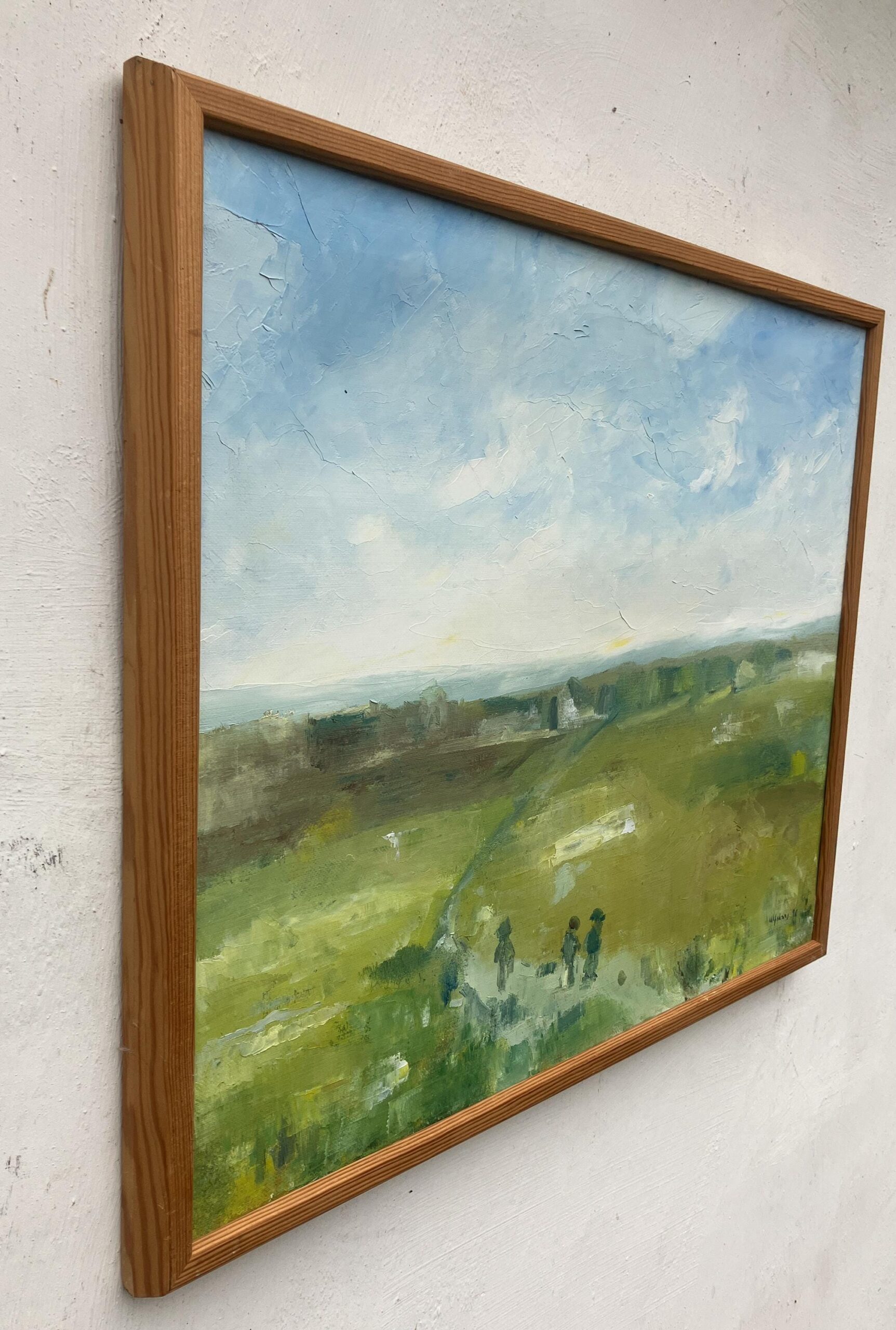 Scandinavian Landscape Oil Painting with Figures, 1996 - Image 8