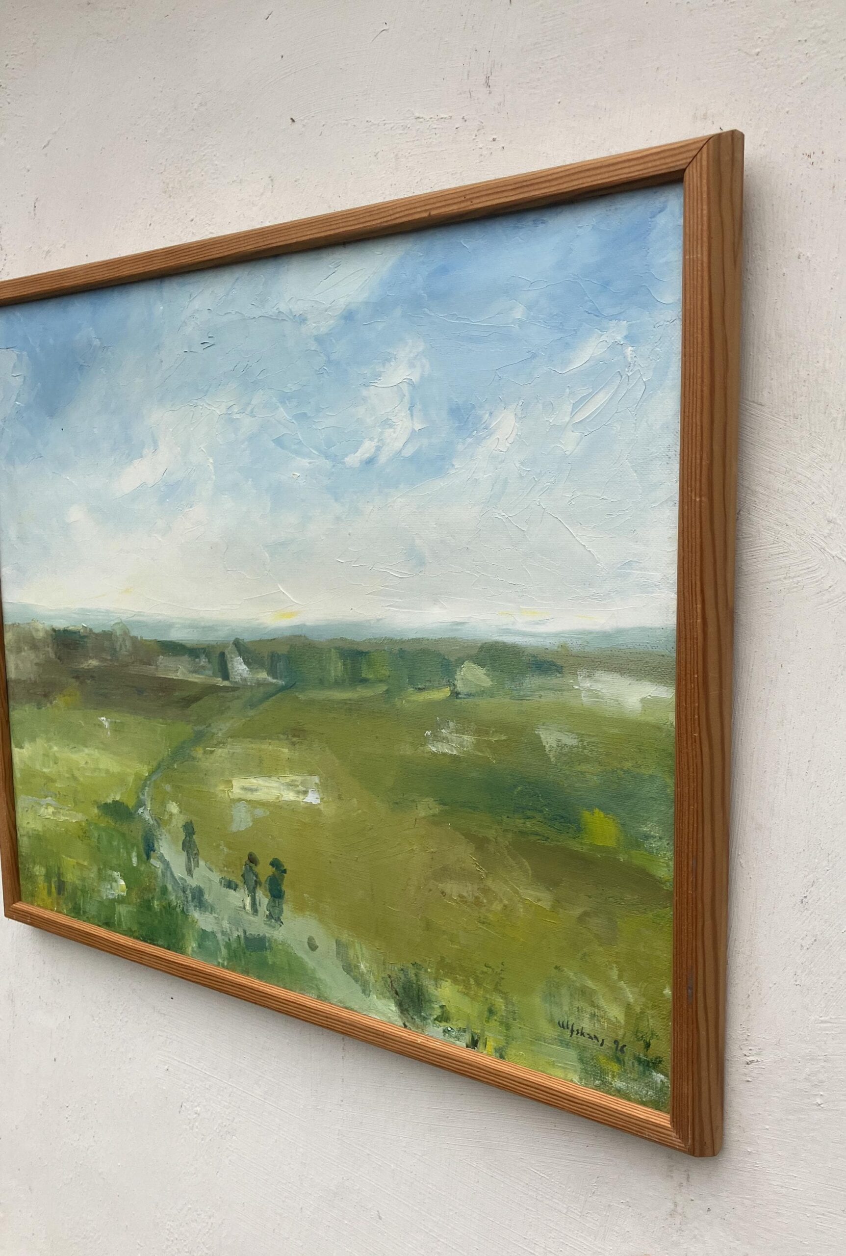 Scandinavian Landscape Oil Painting with Figures, 1996 - Image 9