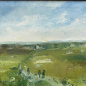 Scandinavian Landscape Oil Painting with Figures, 1996 - Image 3
