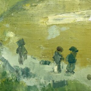 Scandinavian Landscape Oil Painting with Figures, 1996 - Image 6