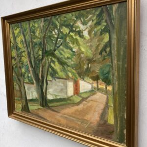 Smaller Danish Landscape Oil Painting: Mid-Century Rural Scene - Image 8