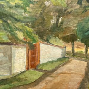 Smaller Danish Landscape Oil Painting: Mid-Century Rural Scene - Image 6