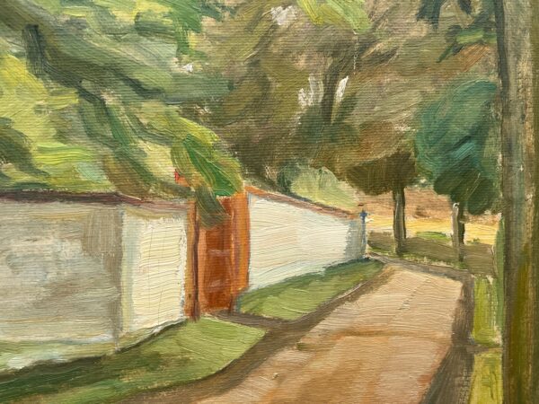 Smaller Danish Landscape Oil Painting: Mid-Century Rural Scene