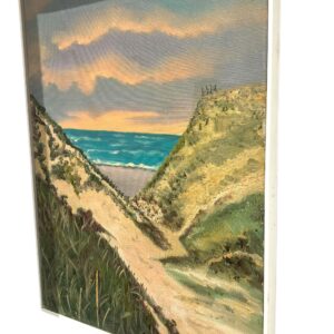 Danish West Coast Landscape with Sea and Dunes, Oil on Canvas, 1960s - Image 8