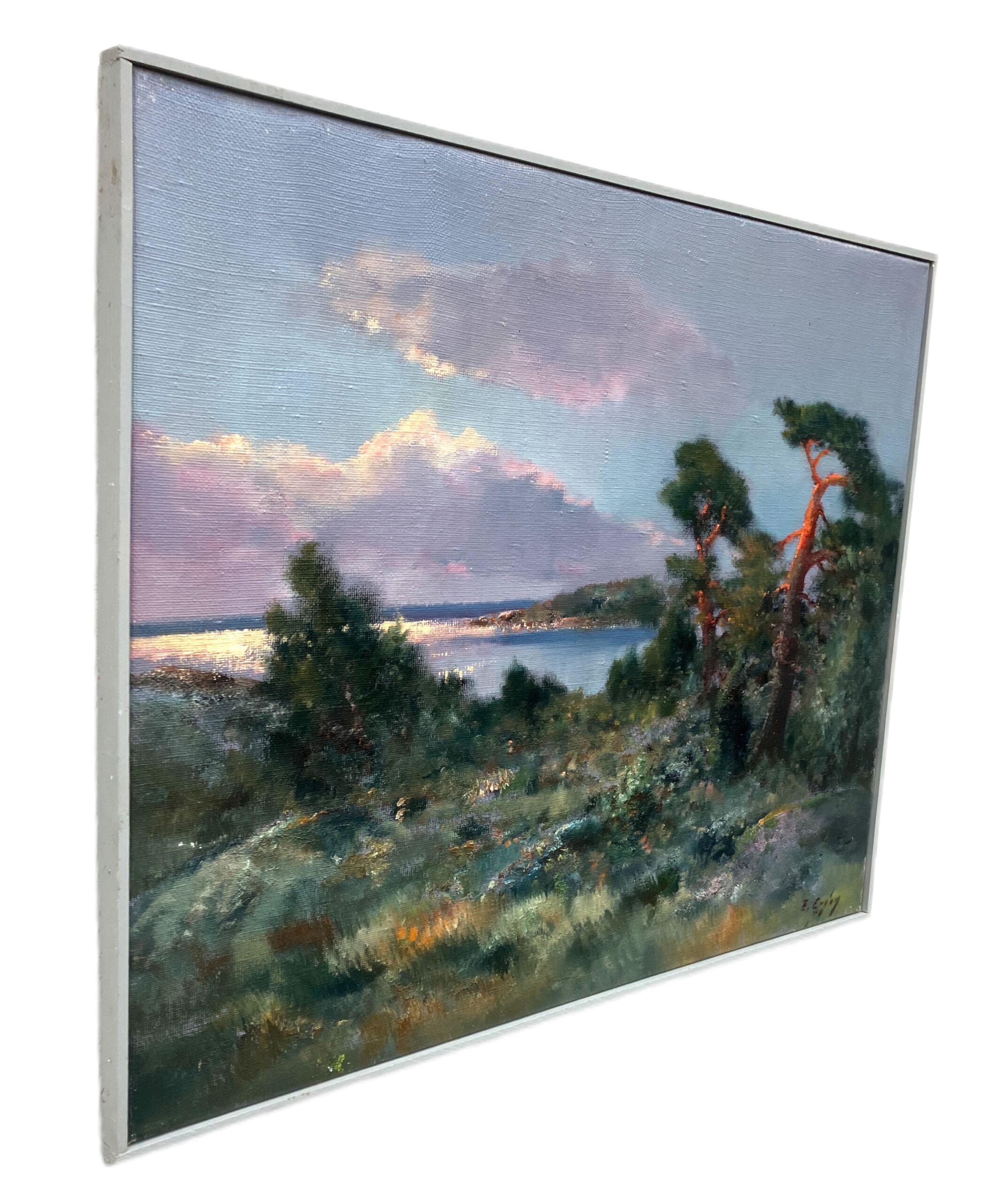 Swedish Coastal Landscape, Oil on Canvas, Late 20th Century - Image 7