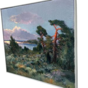 Swedish Coastal Landscape, Oil on Canvas, Late 20th Century - Image 8