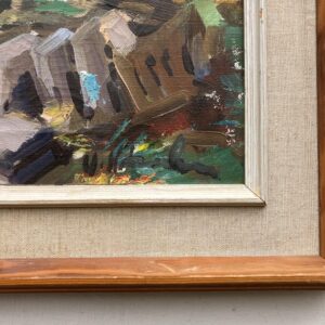 Swedish Figurative Vintage Coastal Scene with Figures – Oil on Canvas - Image 8
