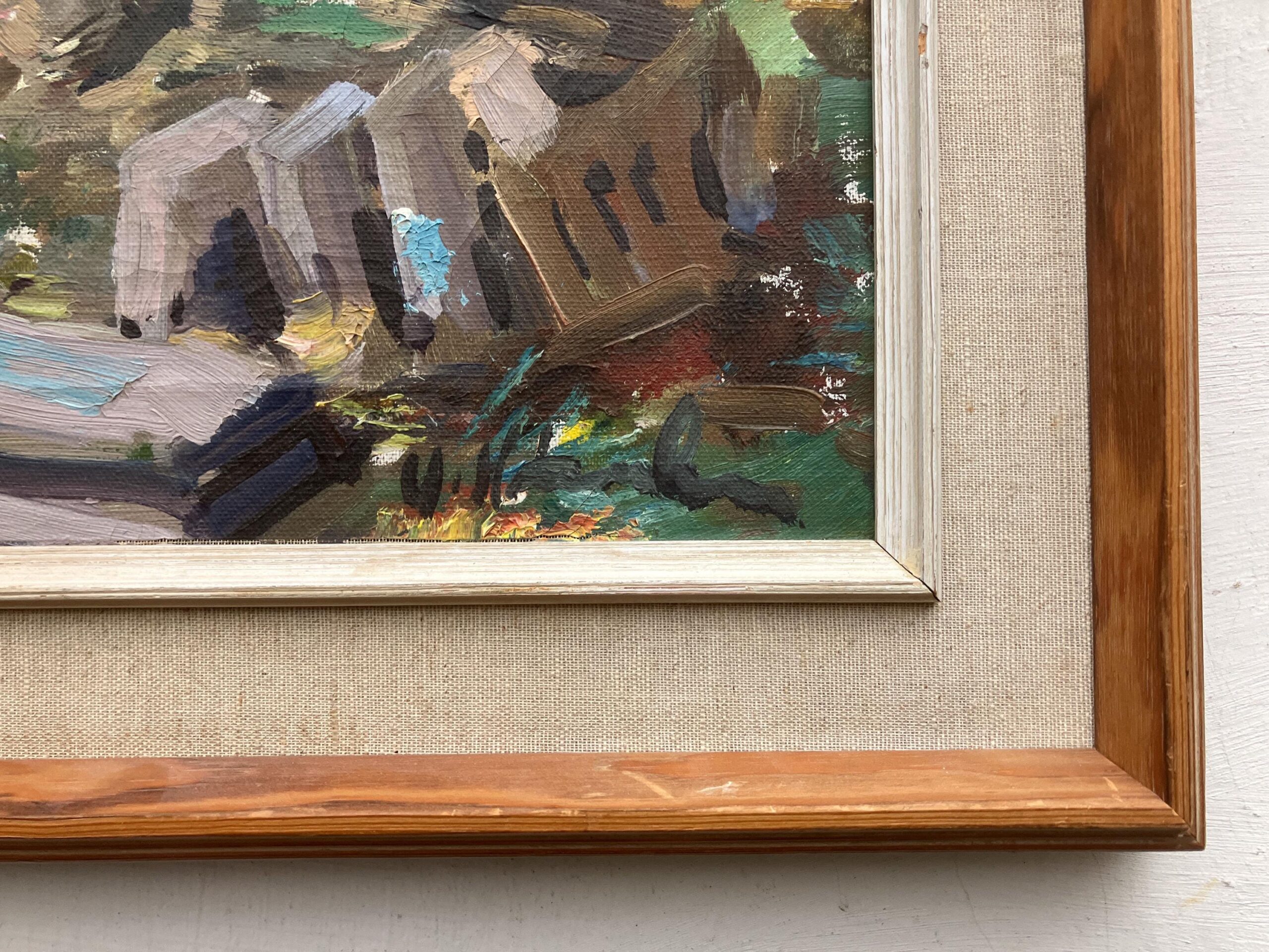 Swedish Figurative Vintage Coastal Scene with Figures – Oil on Canvas - Image 8