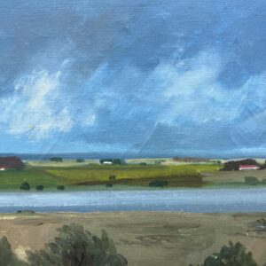 Danish Landscape Oil Painting with Lake View, 1970s Scandinavian Wall Art - Image 9