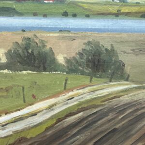 Danish Landscape Oil Painting with Lake View, 1970s Scandinavian Wall Art - Image 10
