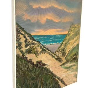 Danish West Coast Landscape with Sea and Dunes, Oil on Canvas, 1960s - Image 7