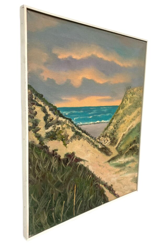 Danish West Coast Landscape with Sea and Dunes, Oil on Canvas, 1960s