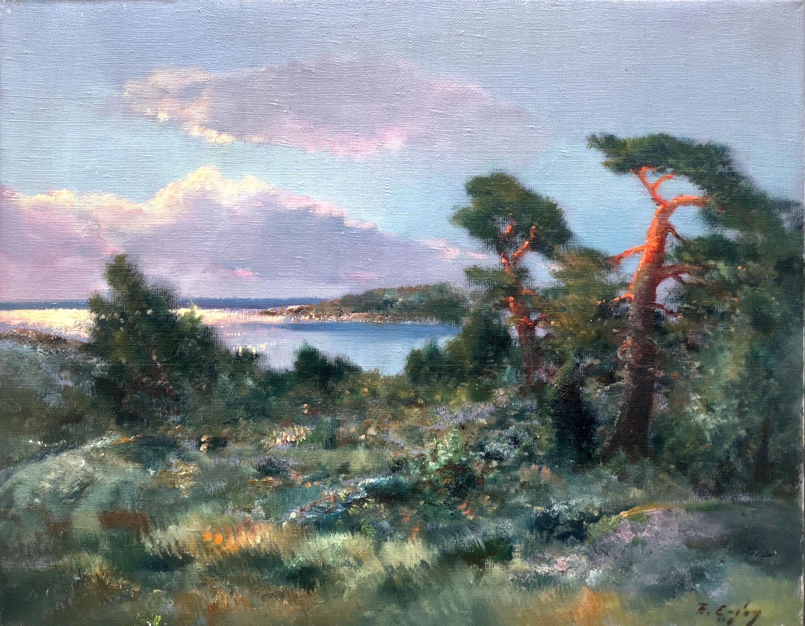 Swedish Coastal Landscape, Oil on Canvas, Late 20th Century - Image 3