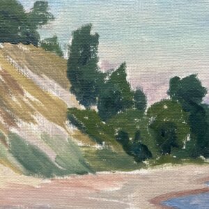 Swedish Figurative Coastal Landscape with Boats – Oil on Canvas - Image 4