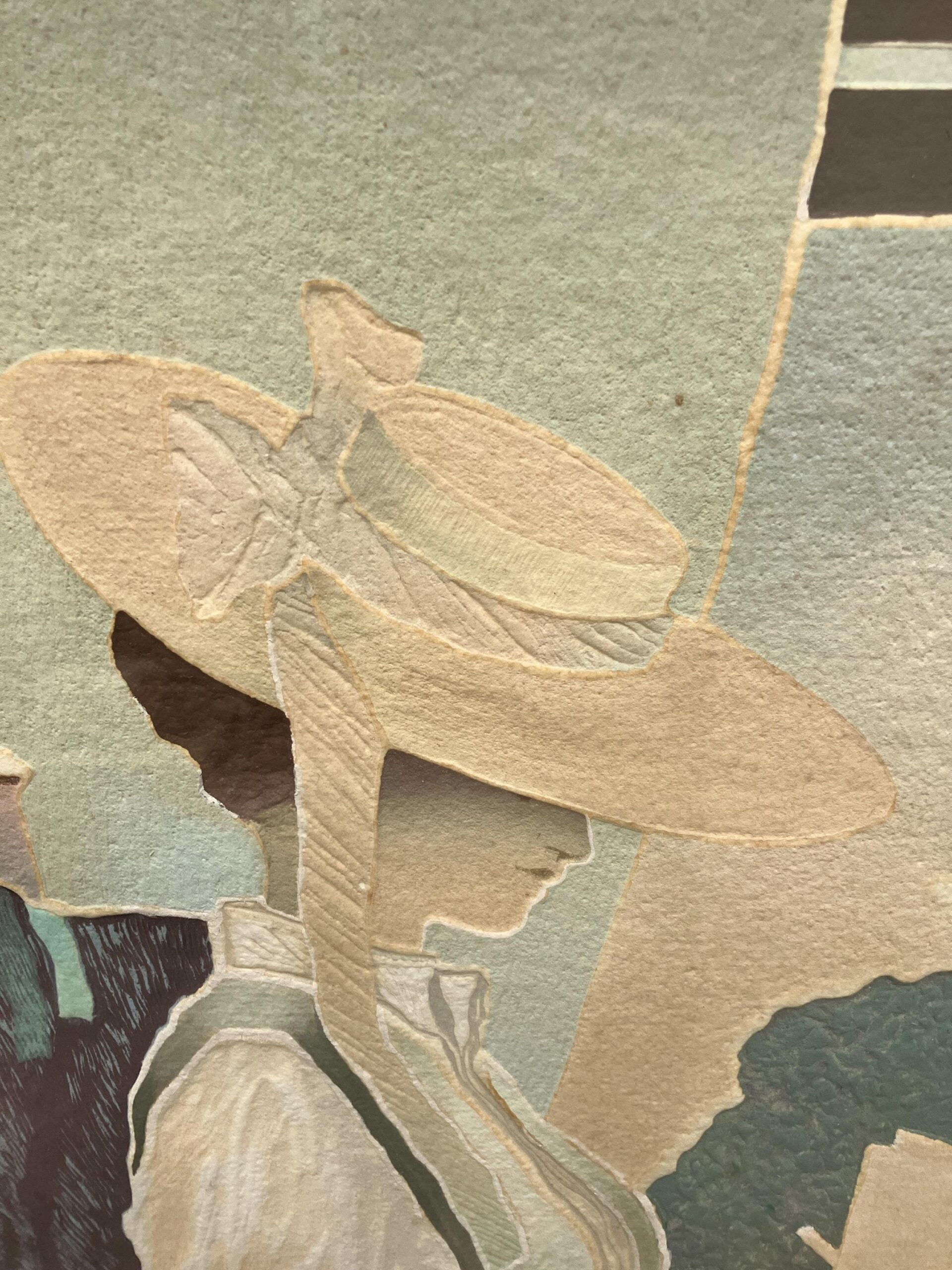 Signed Figurative Etching in Muted Colors, Woman in Hat Interior Scene, 1991 Print - Image 6