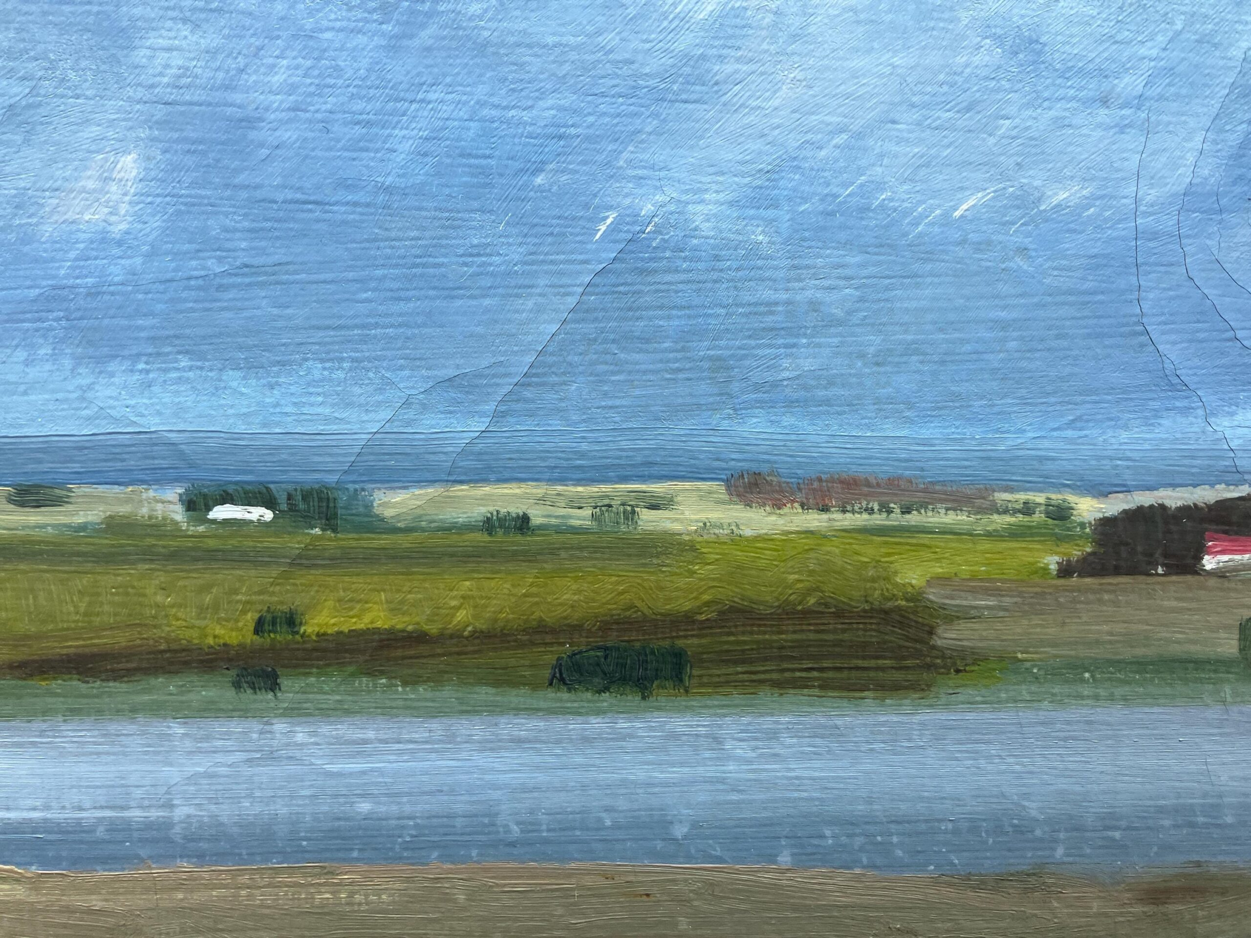 Danish Landscape Oil Painting with Lake View, 1970s Scandinavian Wall Art - Image 8