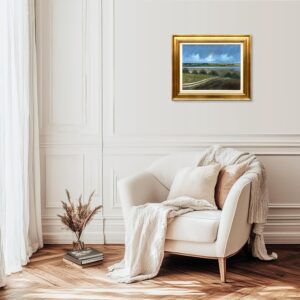 Danish Landscape Oil Painting with Lake View, 1970s Scandinavian Wall Art - Image 2