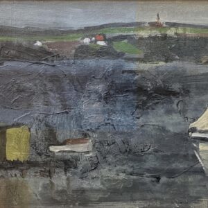 Danish Lake Landscape with Sailboat, Oil on Canvas, Mid-20th Century - Image 5
