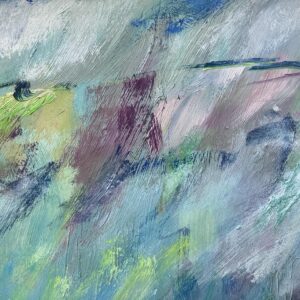 Original Danish Oil Painting – Abstract Green Marsh Landscape – Late 20th Century - Image 6
