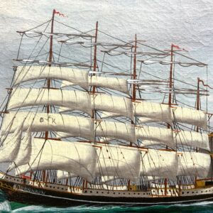 Tall Ship Oil Painting, Kronborg Castle Helsingor Oresund Maritime Scene - Image 4