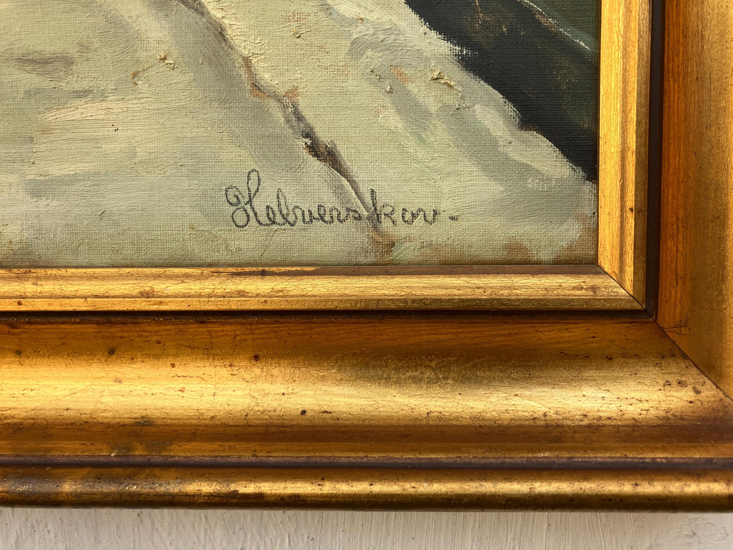Scandinavian Street Scene Painting – Aalborg 1928 Skolegade – Danish Vintage Oil Painting - Image 7