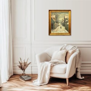 Scandinavian Street Scene Painting – Aalborg 1928 Skolegade – Danish Vintage Oil Painting - Image 2