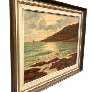 Vintage Scandinavian Seascape Coastal Painting – Sweden Oil Painting - Image 3