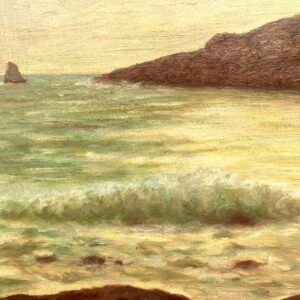 Vintage Scandinavian Seascape Coastal Painting – Sweden Oil Painting - Image 6