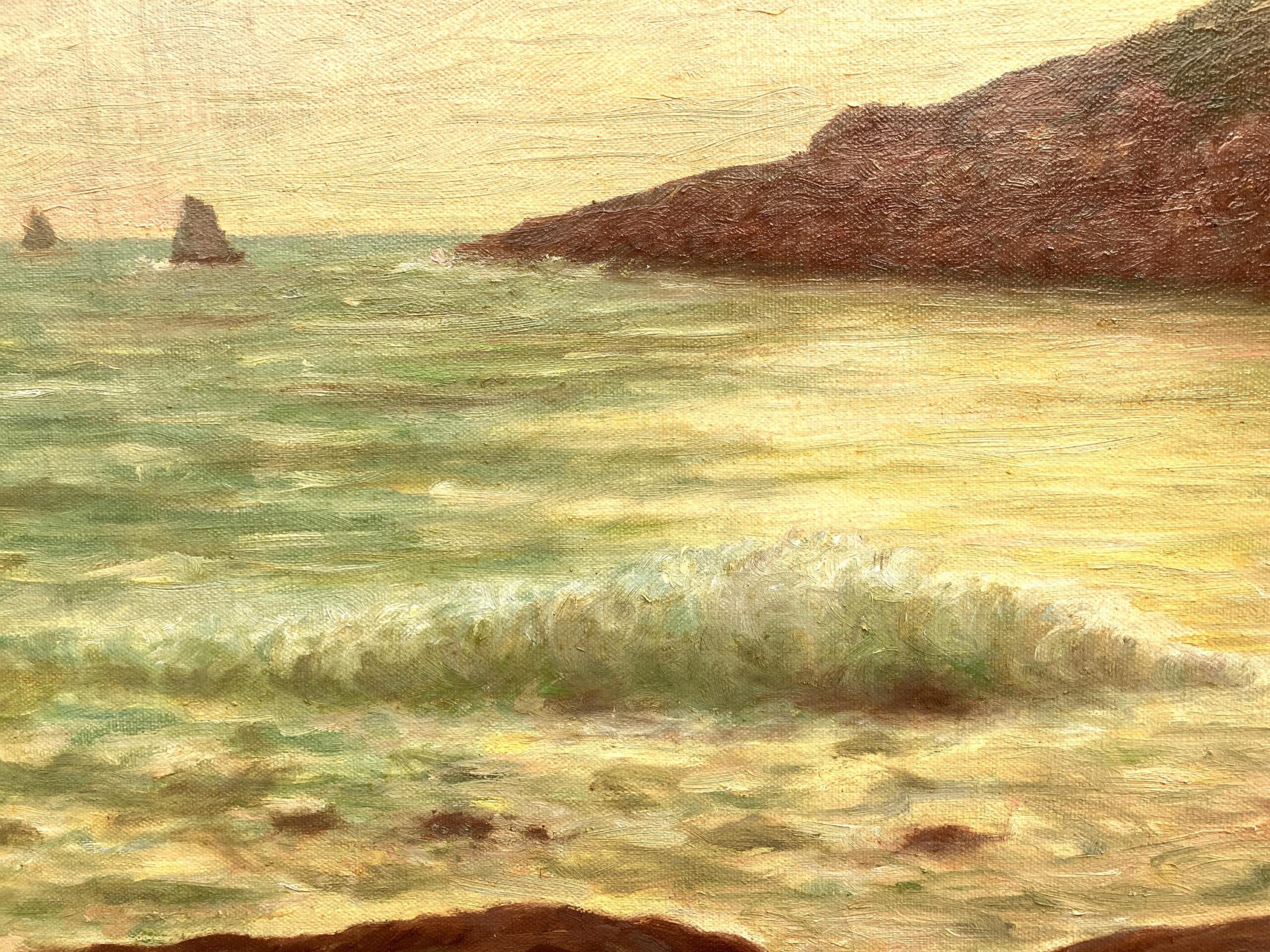 Vintage Scandinavian Seascape Coastal Painting – Sweden Oil Painting - Image 6