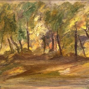 Vintage Scandinavian Woodland Landscape – Nordic Forest Oil Painting - Image 5