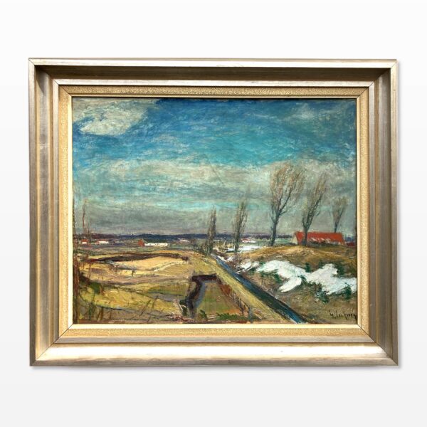 Swedish Spring Landscape Oil Painting, Original Vintage Scandinavian Wall Art, Sven Gideon Isaksson