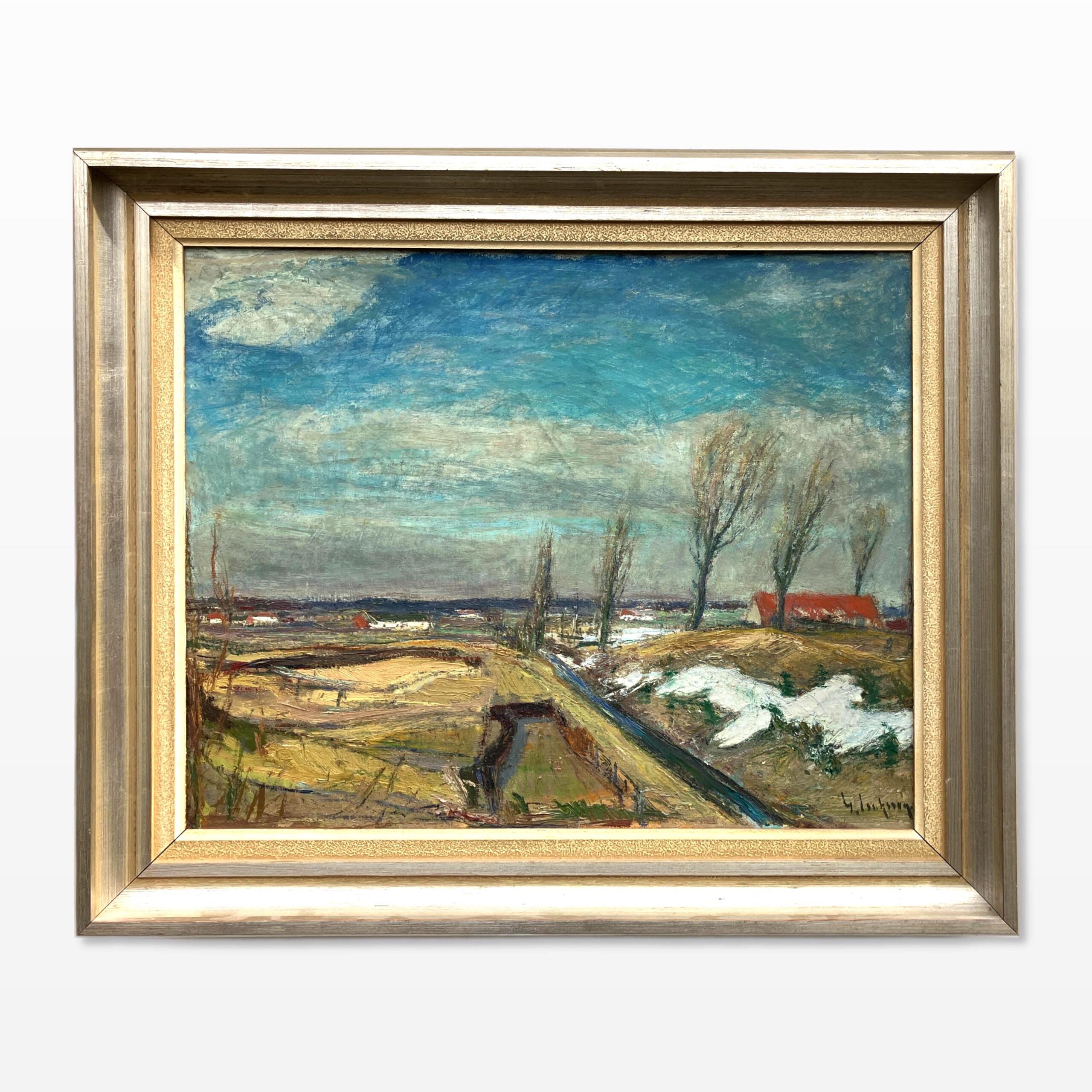 Swedish Spring Landscape Oil Painting, Original Vintage Scandinavian Wall Art, Sven Gideon Isaksson