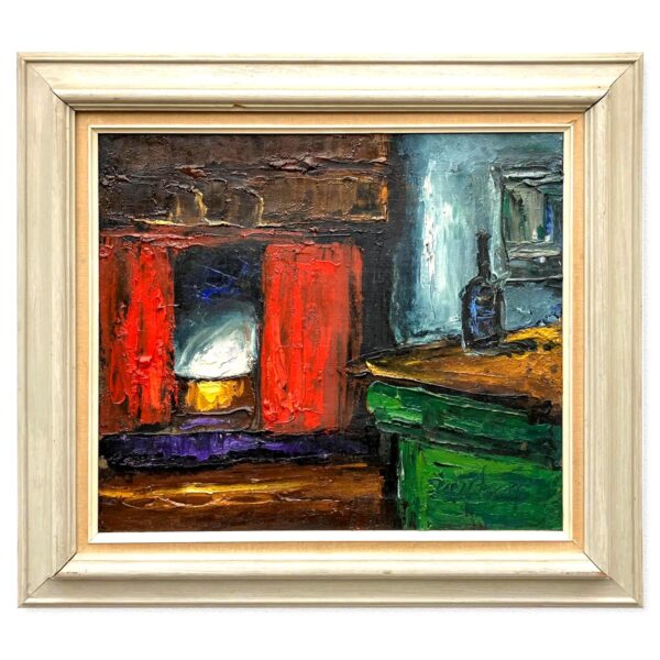 Original Oil painting  - Danish Rustic Farmhouse Interior