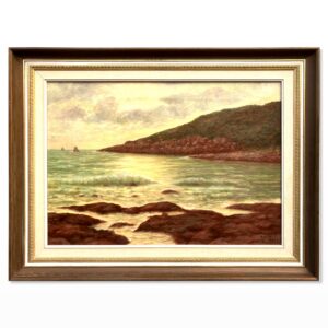Vintage Scandinavian Seascape Coastal Painting – Sweden Oil Painting - Image 1