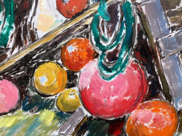 Fishing Gear Still Life, Vintage Oil Painting, Swedish Coastal Decor