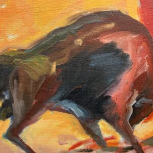 Spanish Bullfight Scene, Large Vintage Oil Painting, European Decor - Image 8