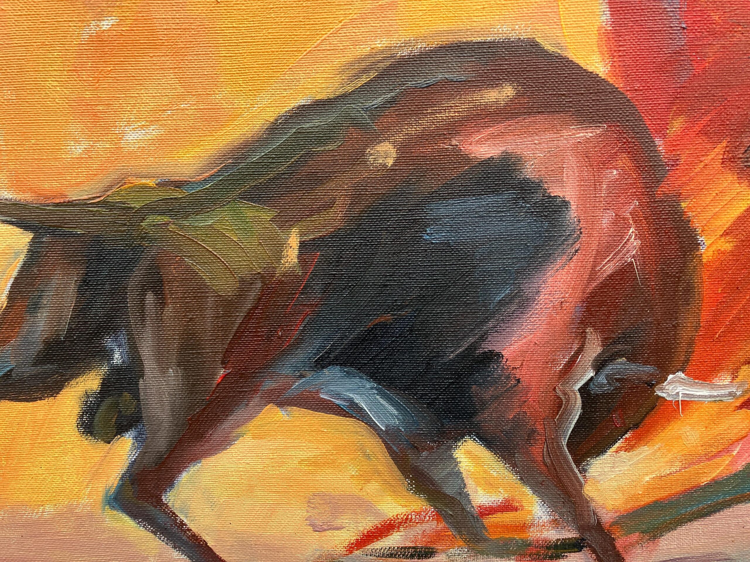 Spanish Bullfight Scene, Large Vintage Oil Painting, European Decor - Image 8