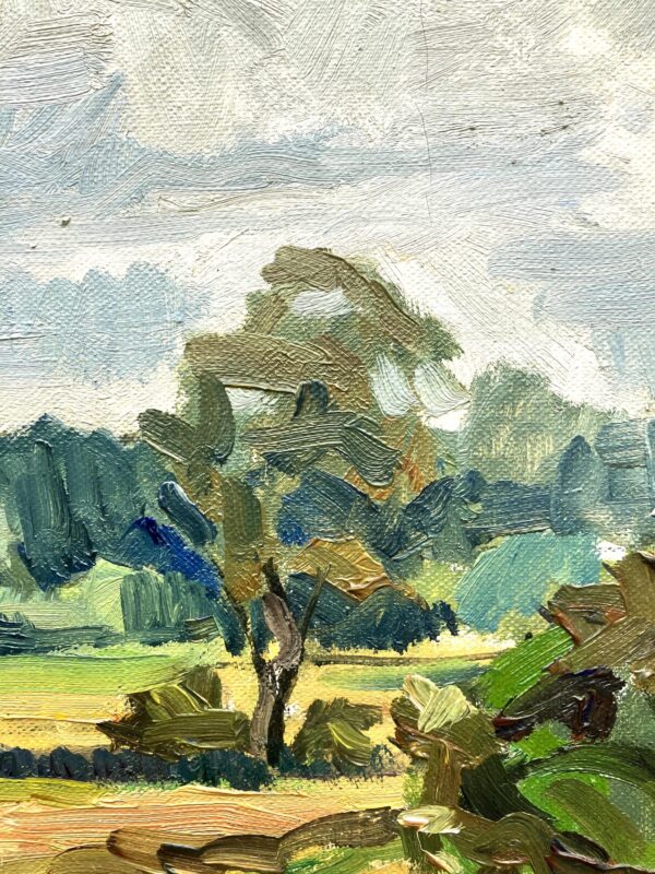 Swedish Landscape Painting, Vintage Oil Painting, Farmhouse Decor