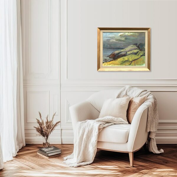 Swedish Landscape Painting, Vintage Oil Painting, Farmhouse Decor