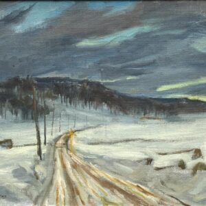 Scandinavian Winter Landscape, Vintage Oil Painting, Farmhouse Decor - Image 6