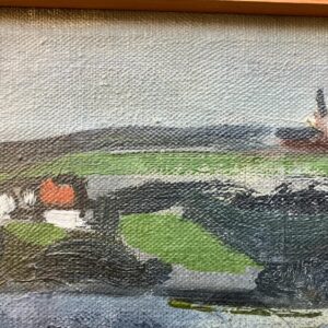 Danish Lake Landscape with Sailboat, Oil on Canvas, Mid-20th Century - Image 10