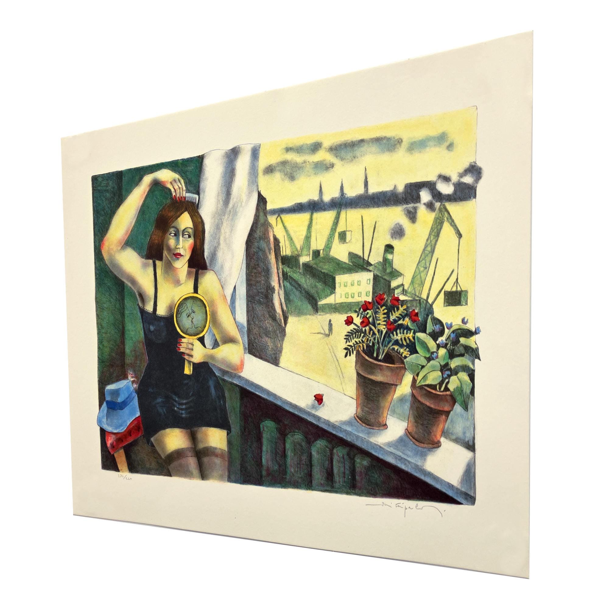 Figurative Scandinavian Interior Scene, Jussi Taipaleenmäki, Signed Limited Edition Lithograph - Image 5