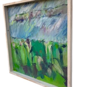 Original Danish Oil Painting – Abstract Green Marsh Landscape – Late 20th Century - Image 4