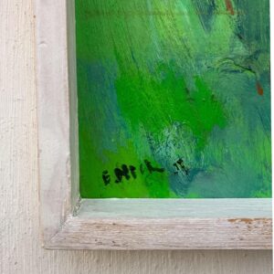 Original Danish Oil Painting – Abstract Green Marsh Landscape – Late 20th Century - Image 7