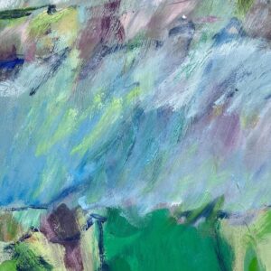 Original Danish Oil Painting – Abstract Green Marsh Landscape – Late 20th Century - Image 8