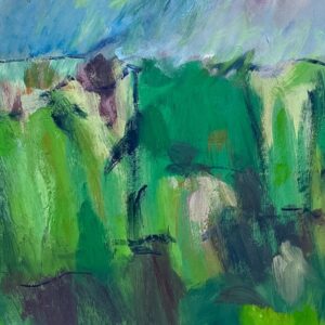 Original Danish Oil Painting – Abstract Green Marsh Landscape – Late 20th Century - Image 9