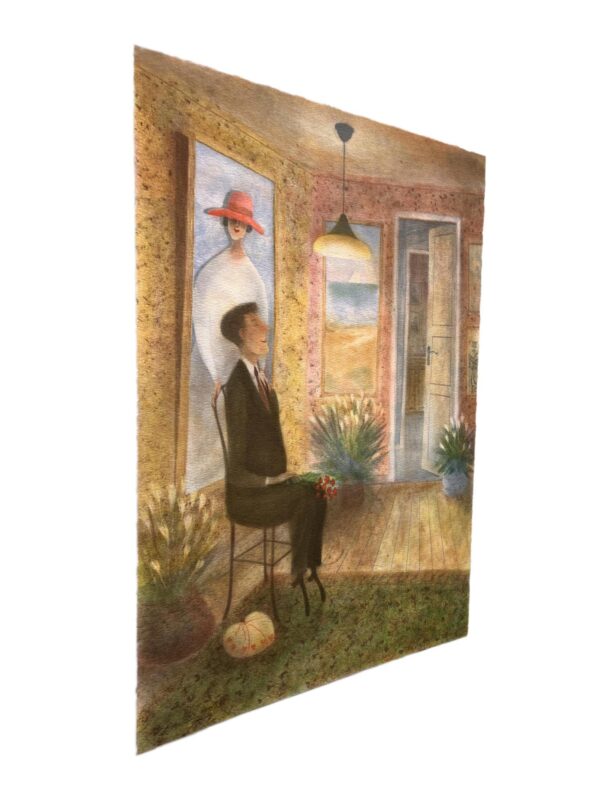 The Suitor, Large Scandinavian Lithograph by Kjell Sundberg, Signed Limited Print
