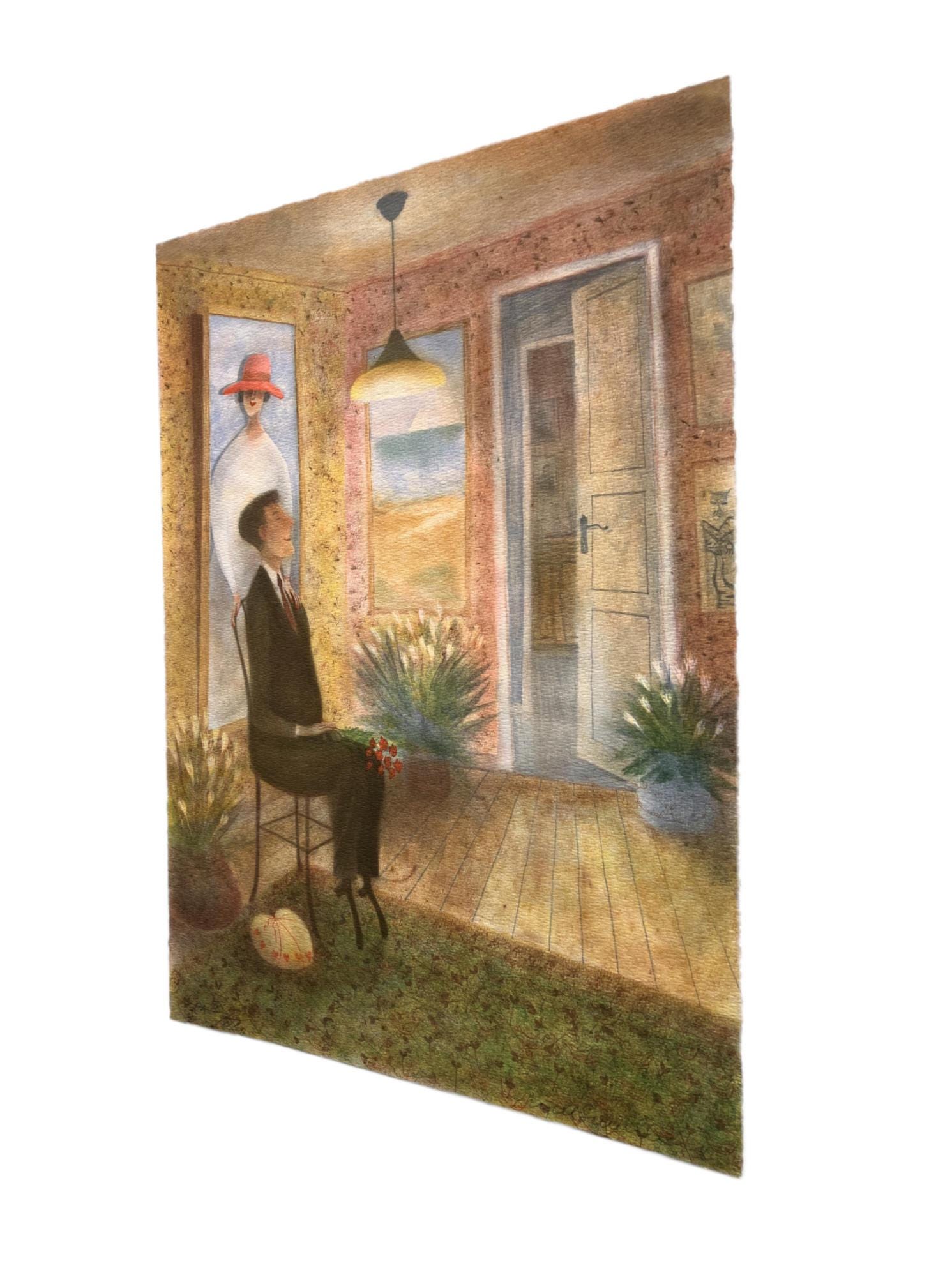 The Suitor, Large Scandinavian Lithograph by Kjell Sundberg, Signed Limited Print - Image 4